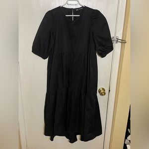 zara Puff-sleeve tiered dress